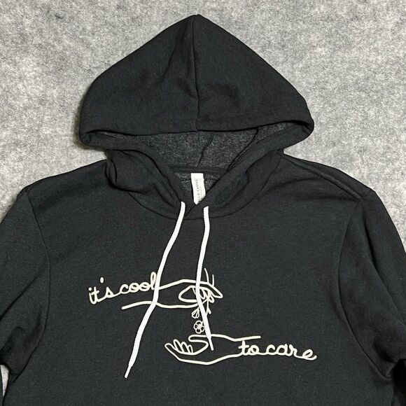 Bella + Canvas It’s COOL TO CARE Hoodie Sweater Men’s M Gray Fleece Sweatshirt - Picture 11 of 12